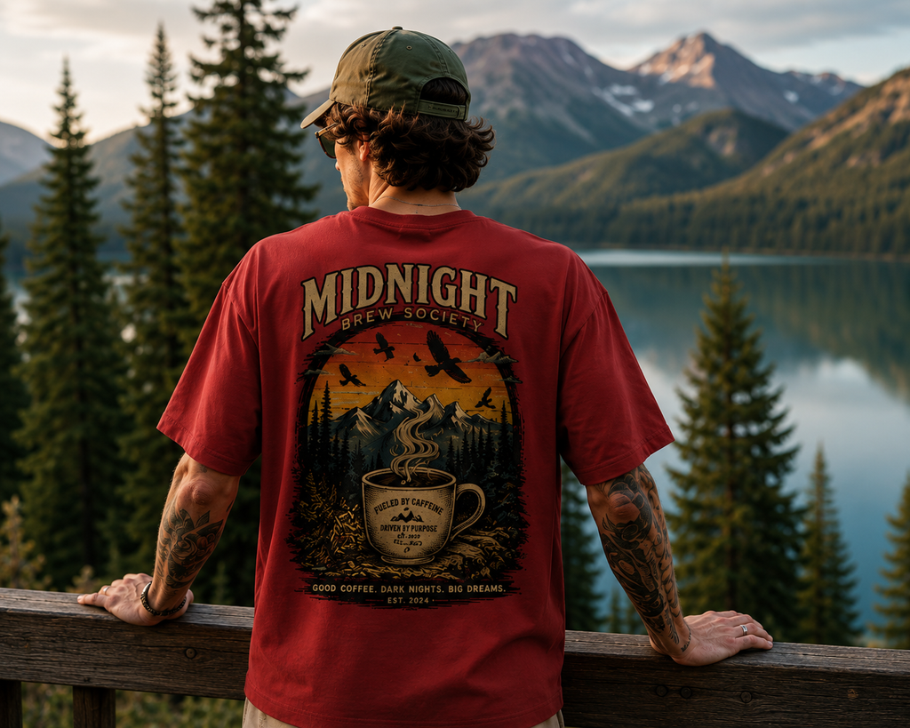 Midnight Brew Society™ Oversized Graphic T-Shirt